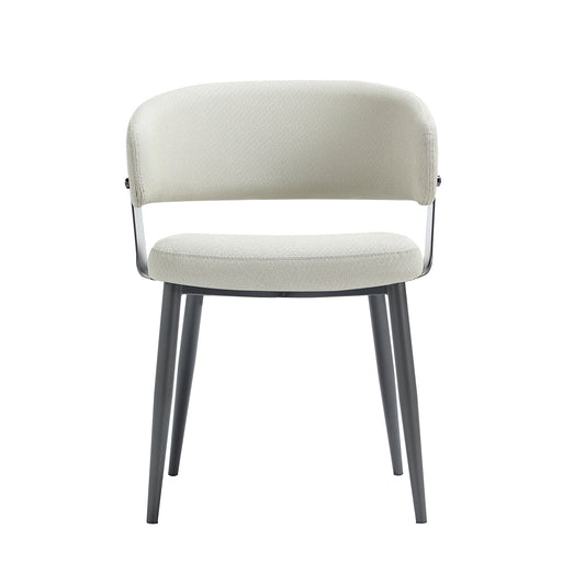Luce Modern Metal Textured Vegan Leather Dining Chair in Oatmeal DC097-OT