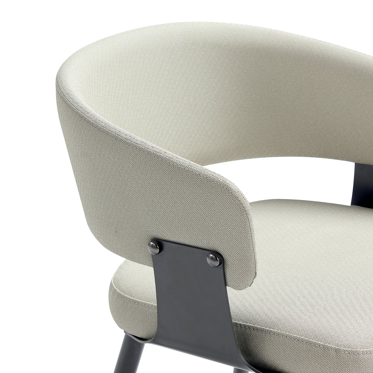 Luce Modern Metal Textured Vegan Leather Dining Chair in Oatmeal DC097-OT