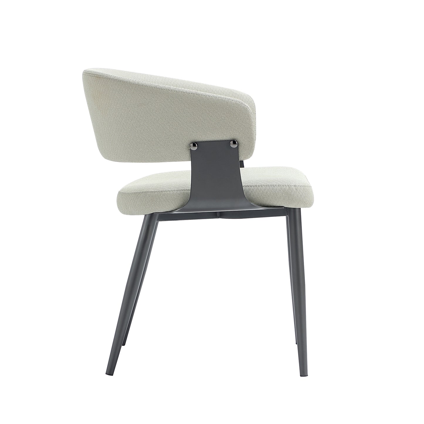 Luce Modern Metal Textured Vegan Leather Dining Chair in Oatmeal DC097-OT