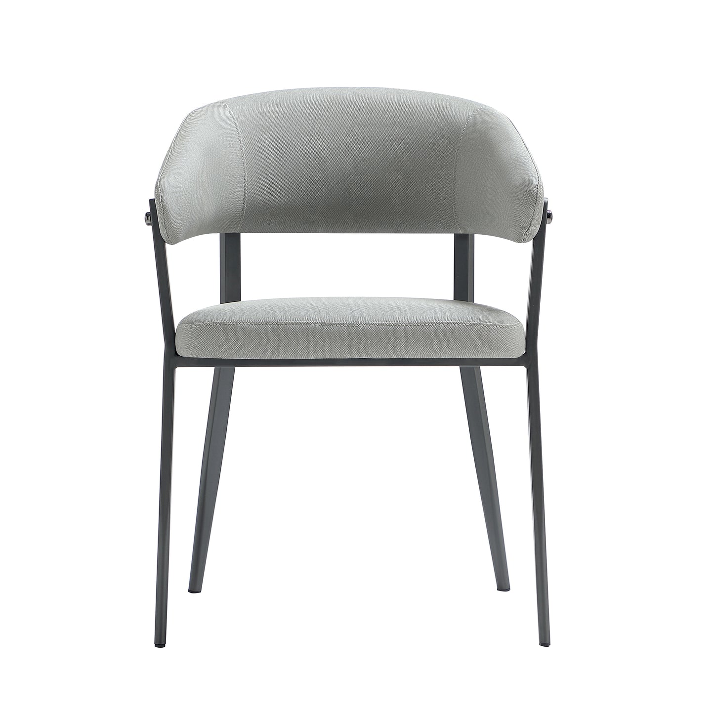 Belle Modern Metal Upholstered Dining Chair in Stone Gray DC099-GY