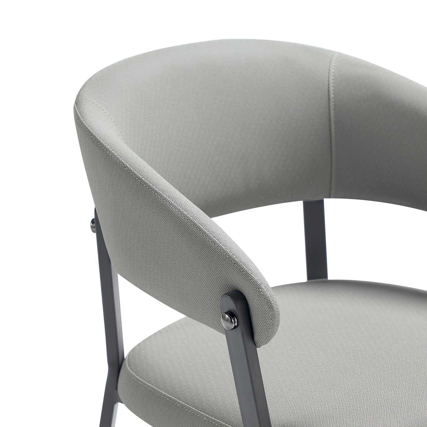Belle Modern Metal Upholstered Dining Chair in Stone Gray DC099-GY