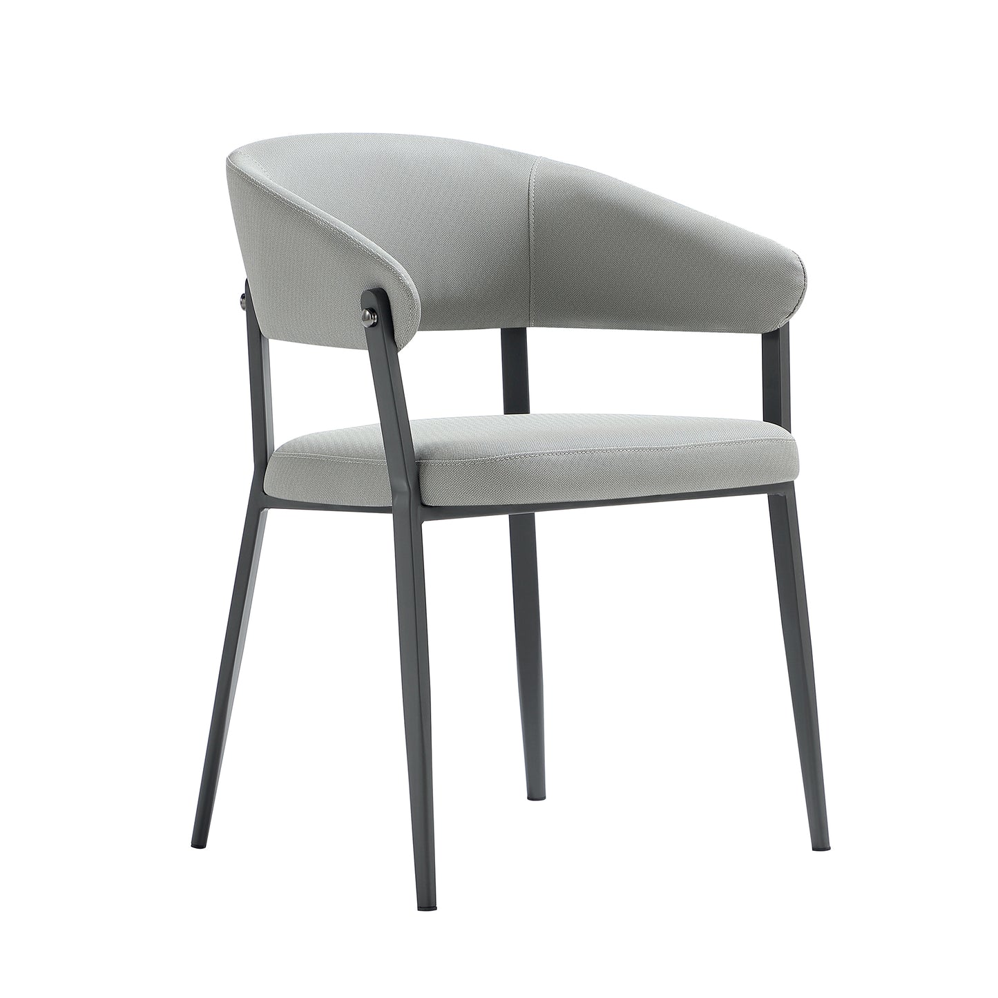 Belle Modern Metal Upholstered Dining Chair in Stone Gray DC099-GY