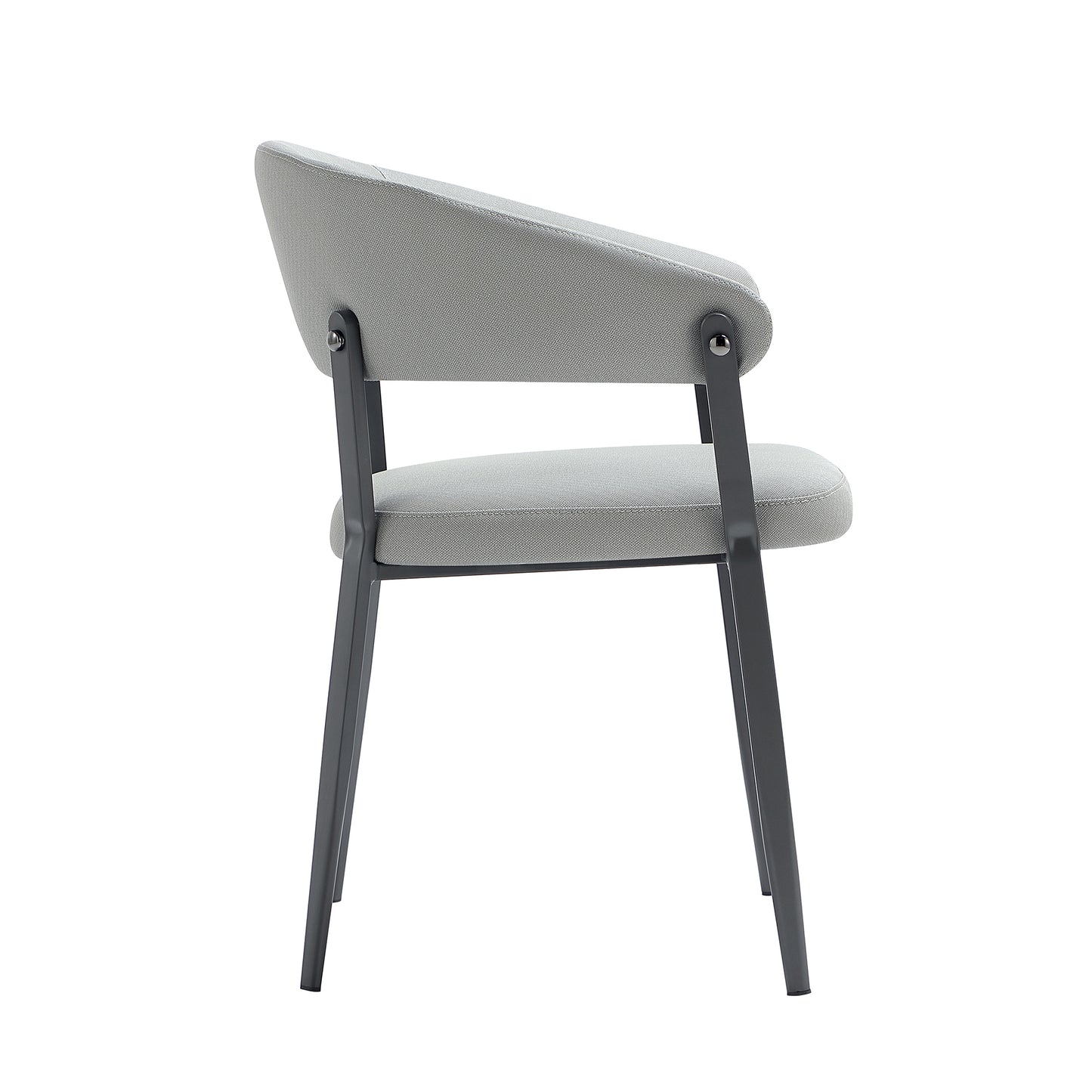 Belle Modern Metal Upholstered Dining Chair in Stone Gray DC099-GY