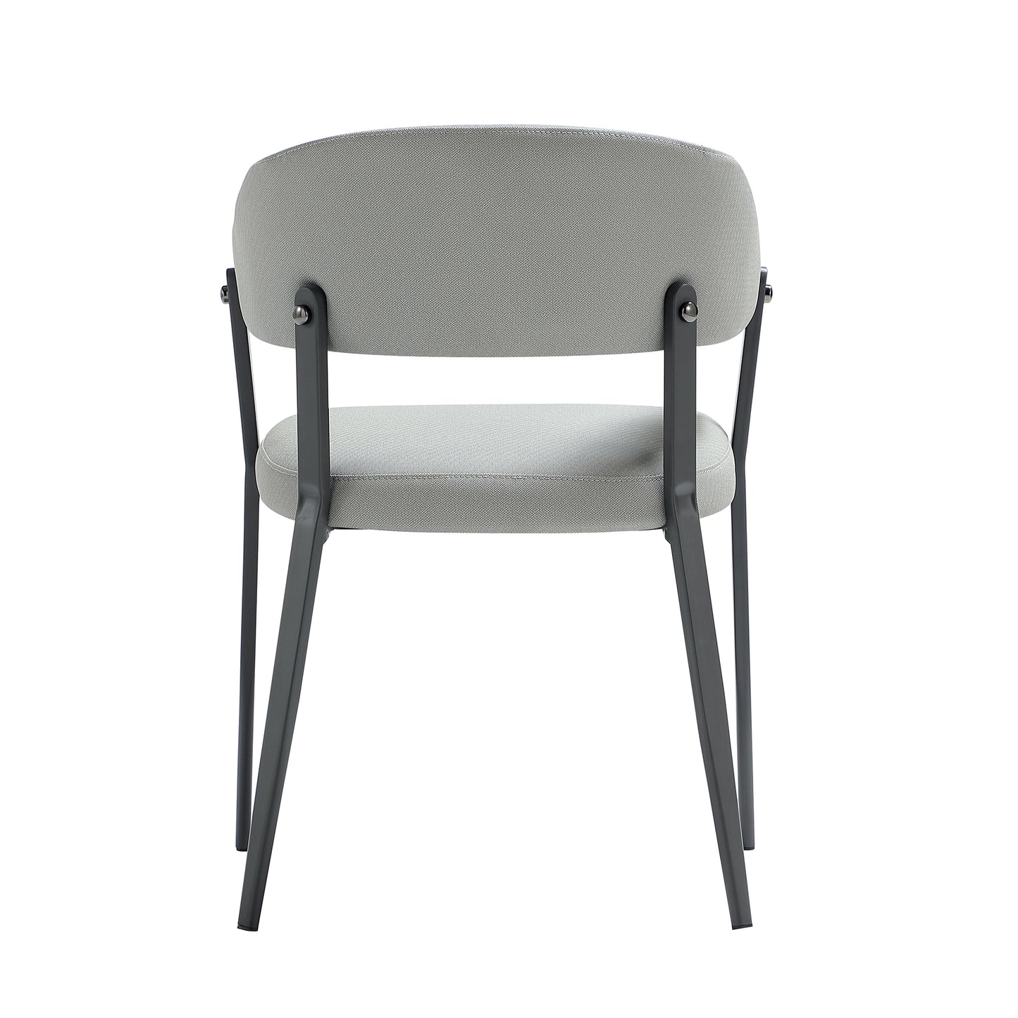 Belle Modern Metal Upholstered Dining Chair in Stone Gray DC099-GY