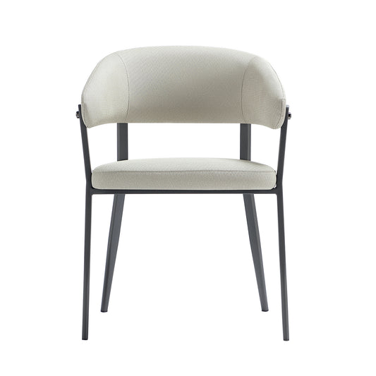Belle Modern Metal Upholstered Dining Chair in Oatmeal DC099-OT