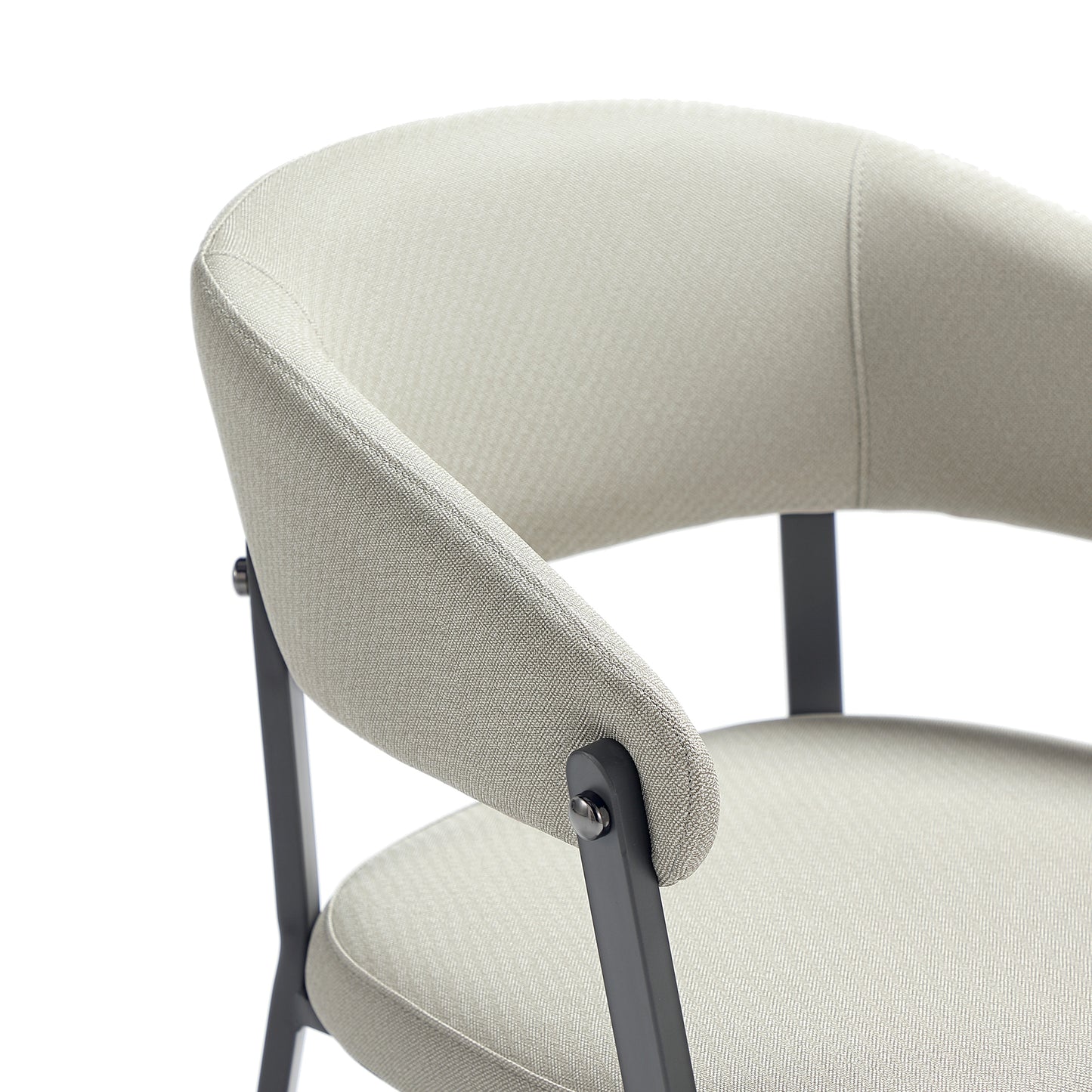 Belle Modern Metal Upholstered Dining Chair in Oatmeal DC099-OT