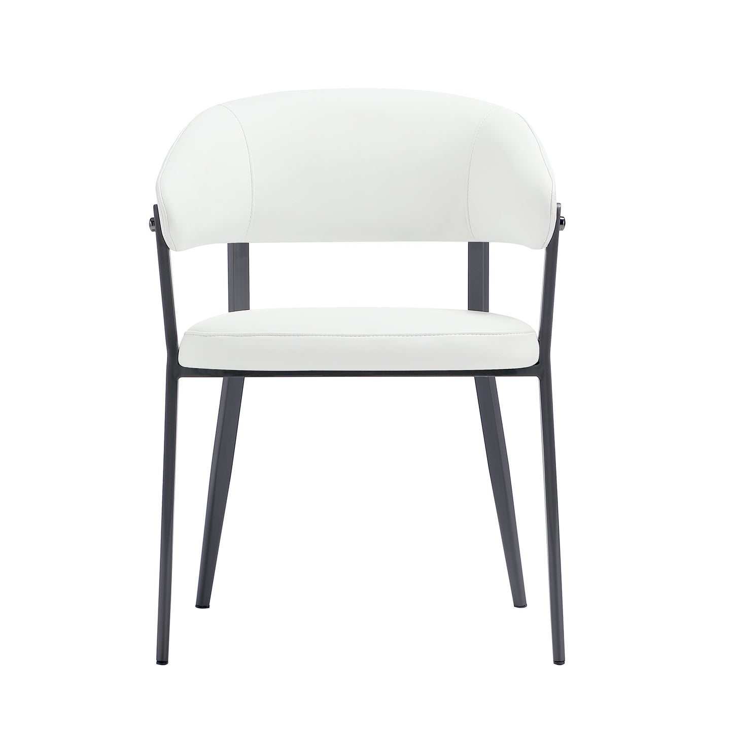 Belle Modern Metal Upholstered Dining Chair in White DC099-WH