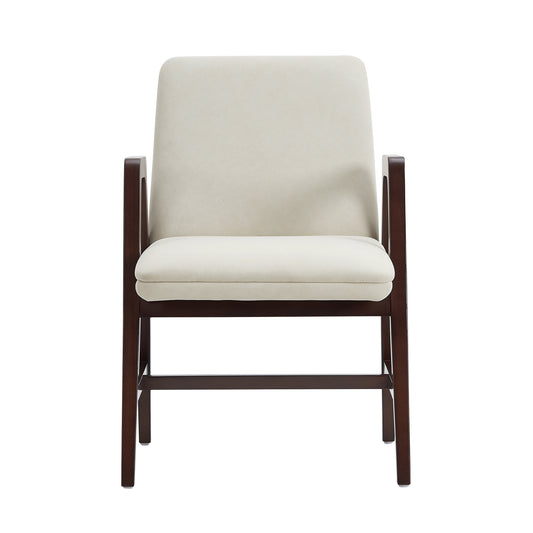 Stella Modern Wood Velvet Armchair in Cream DC101AR-CR