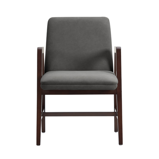 Stella Modern Wood Velvet Armchair in Graphite DC101AR-GY