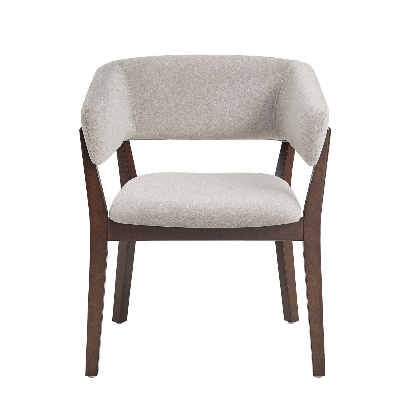 Blake Modern Wood Faux Mohair Armchair in Greige DC102AR-GE
