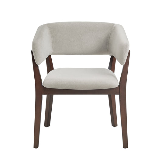 Blake Modern Wood Faux Mohair Armchair in Greige DC102AR-GE