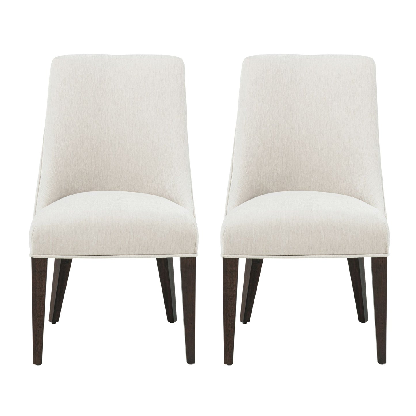 Beever Modern Wood Chenille Dining Chair in Cream - Set of 2 DC103-CR