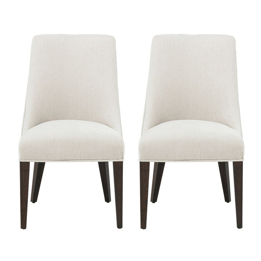 Beever Modern Wood Chenille Dining Chair in Cream - Set of 2 DC103-CR