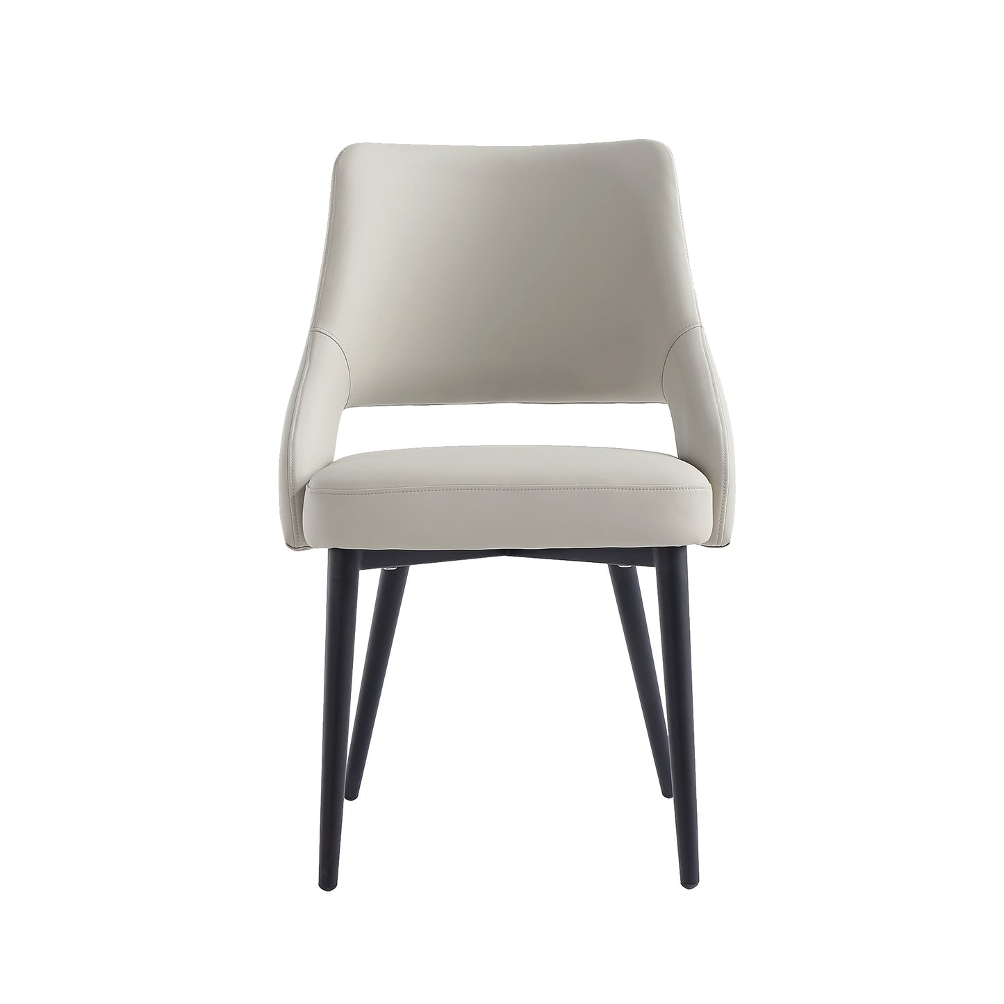 Tremont Modern Metal Vegan Leather Dining Chair in Stone Gray DC104-ST