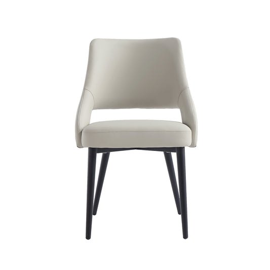 Tremont Modern Metal Vegan Leather Dining Chair in Stone Gray DC104-ST