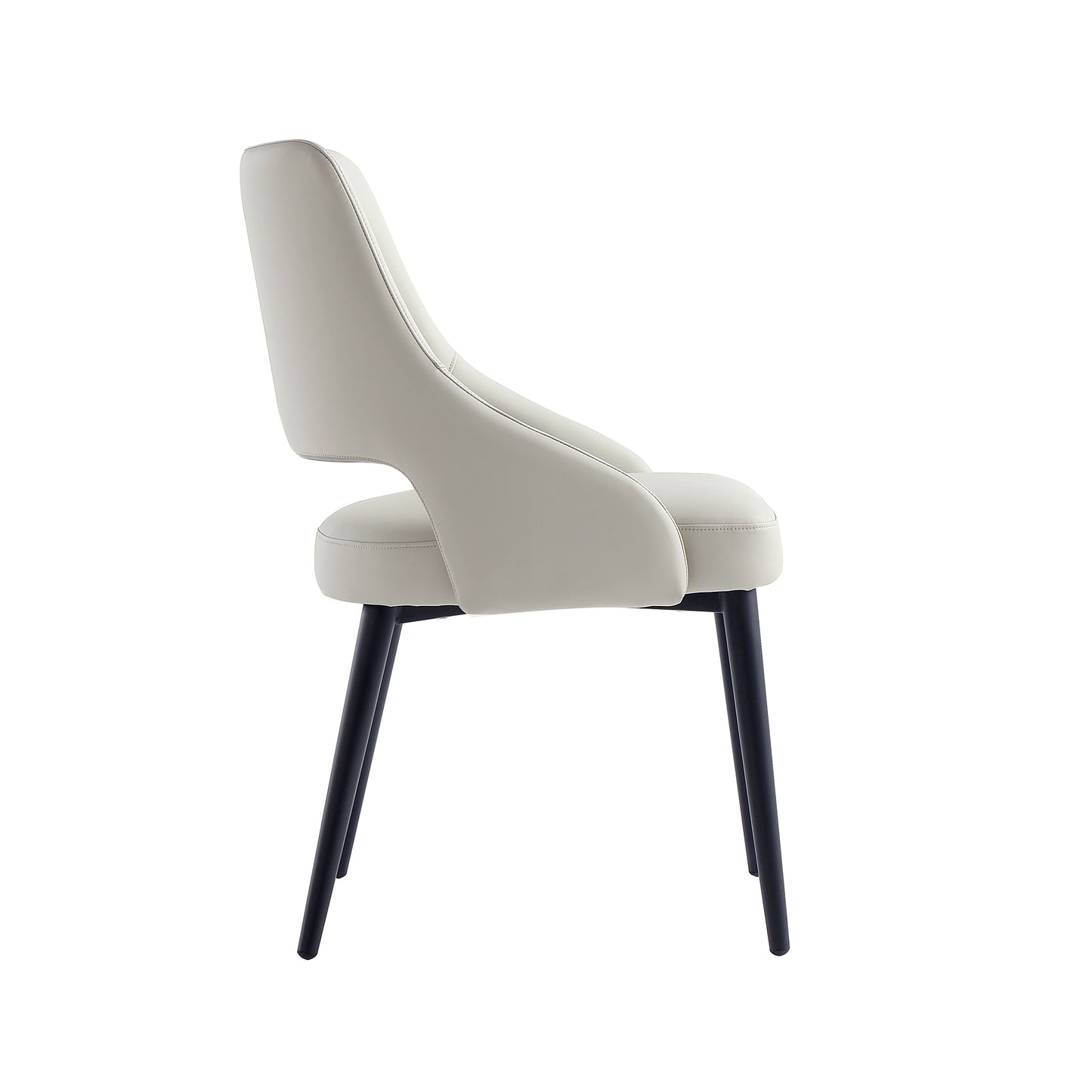 Tremont Modern Metal Vegan Leather Dining Chair in Stone Gray DC104-ST