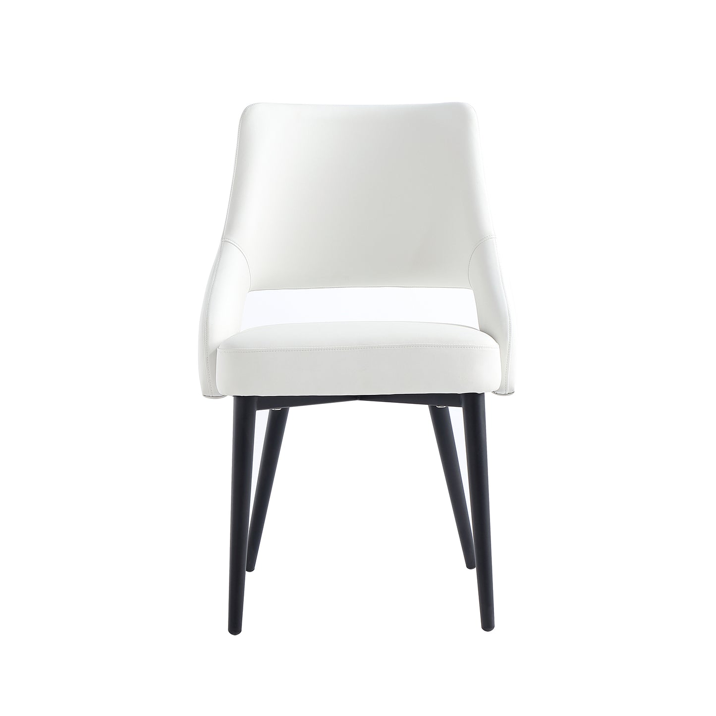 Tremont Modern Metal Vegan Leather Dining Chair in White DC104-WH