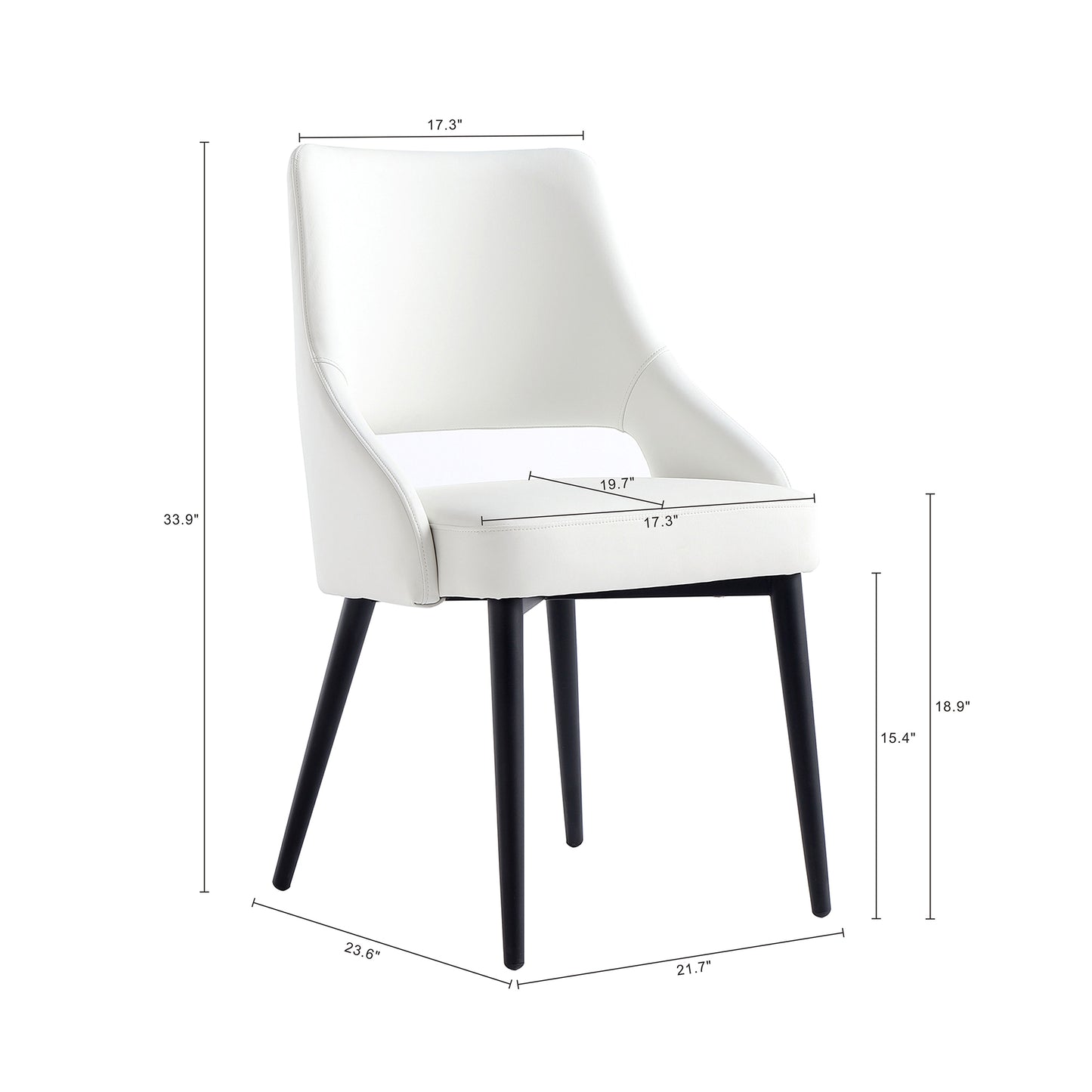 Tremont Modern Metal Vegan Leather Dining Chair in White DC104-WH