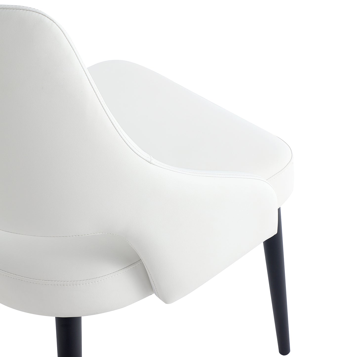 Tremont Modern Metal Vegan Leather Dining Chair in White DC104-WH