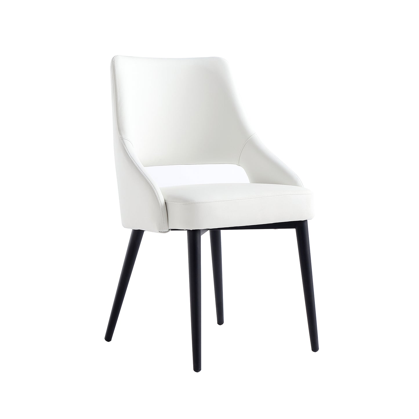 Tremont Modern Metal Vegan Leather Dining Chair in White DC104-WH