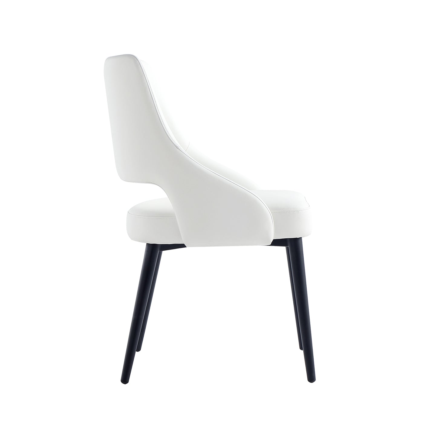 Tremont Modern Metal Vegan Leather Dining Chair in White DC104-WH