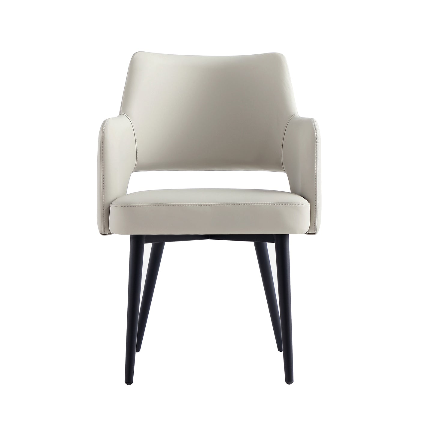 Tremont Modern Metal Vegan Leather Armchair in Stone Gray DC104AR-ST