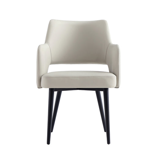 Tremont Modern Metal Vegan Leather Armchair in Stone Gray DC104AR-ST