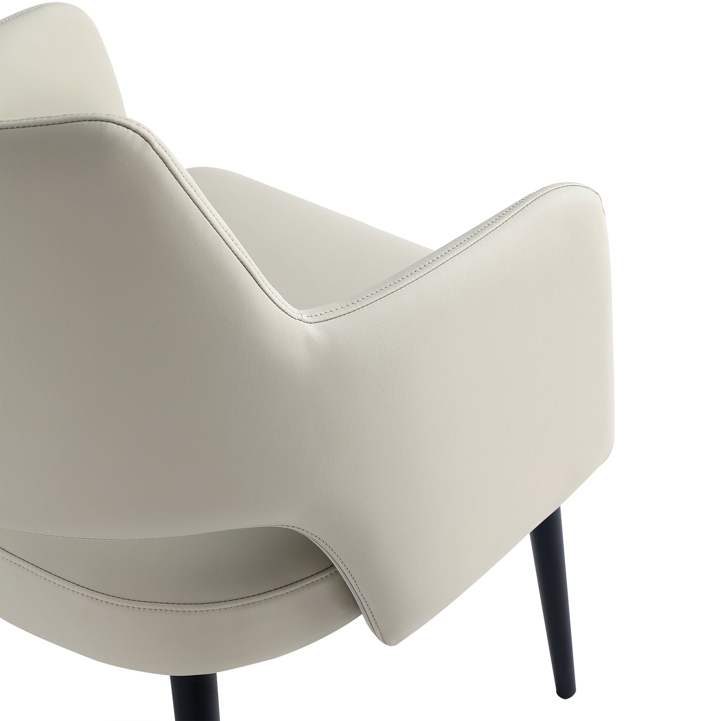 Tremont Modern Metal Vegan Leather Armchair in Stone Gray DC104AR-ST