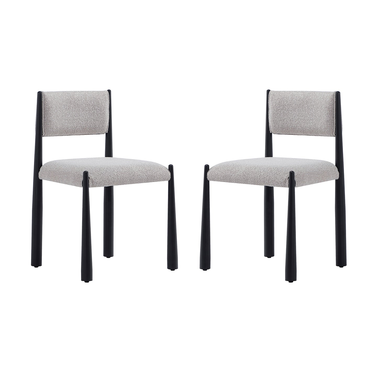 Lennor Mid-Century Modern Metal Boucle Side Chair in Champagne - Set of 2 DC1502-1