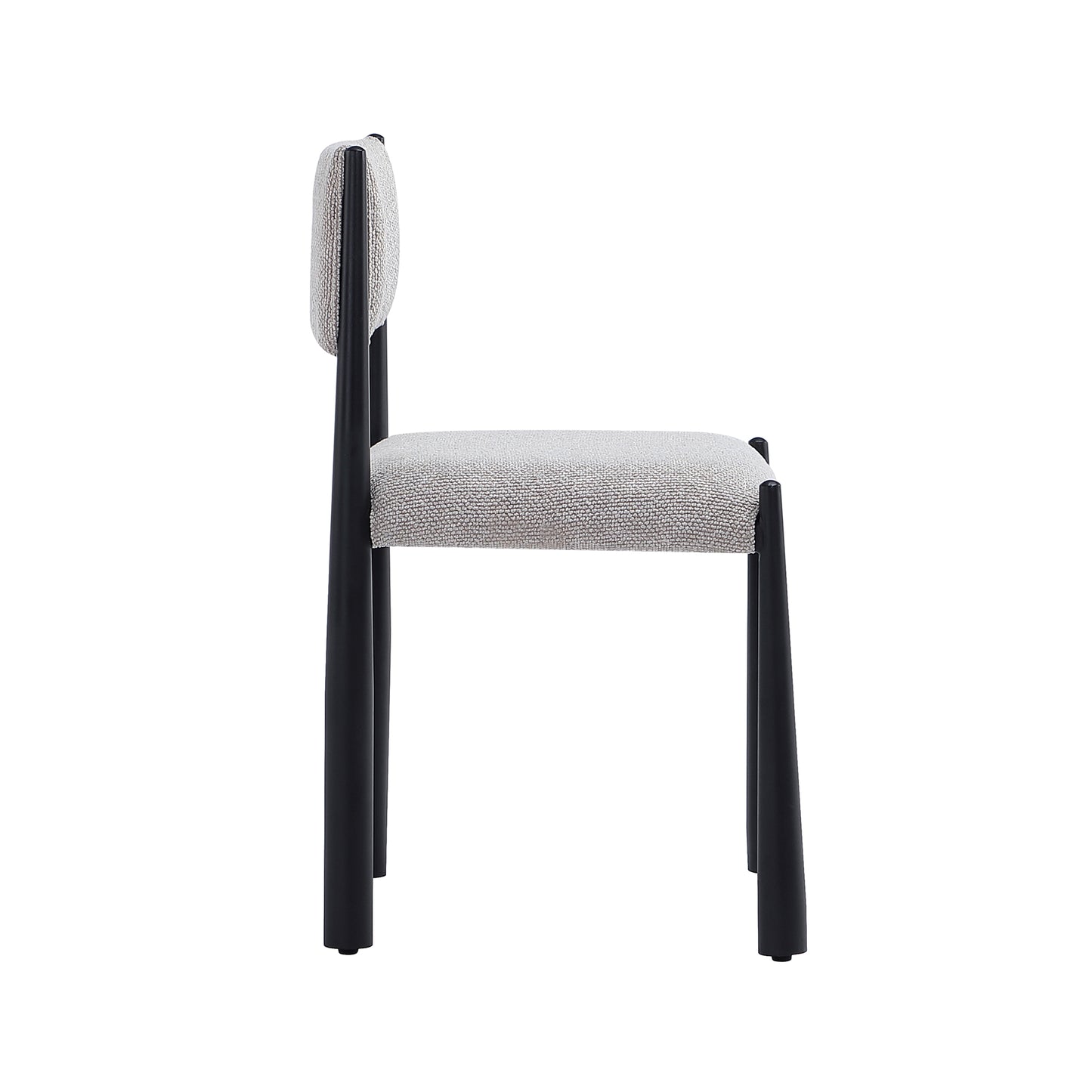 Lennor Mid-Century Modern Metal Boucle Side Chair in Champagne - Set of 2 DC1502-1