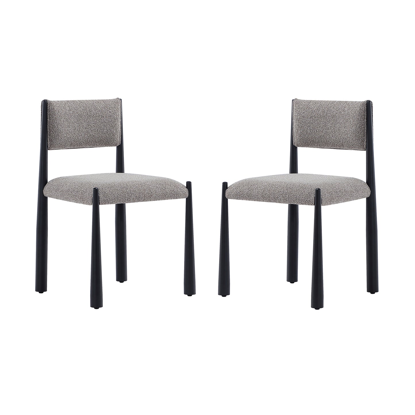 Lennor Mid-Century Modern Metal Boucle Side Chair in Mushroom - Set of 2 DC1502-3