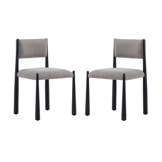 Lennor Mid-Century Modern Metal Boucle Side Chair in Mushroom - Set of 2 DC1502-3