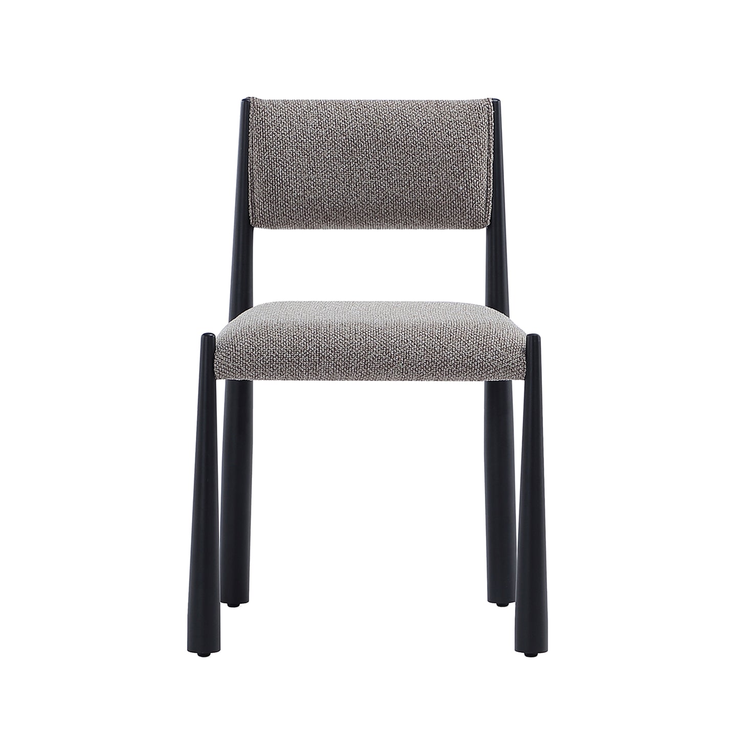 Lennor Mid-Century Modern Metal Boucle Side Chair in Mushroom - Set of 2 DC1502-3