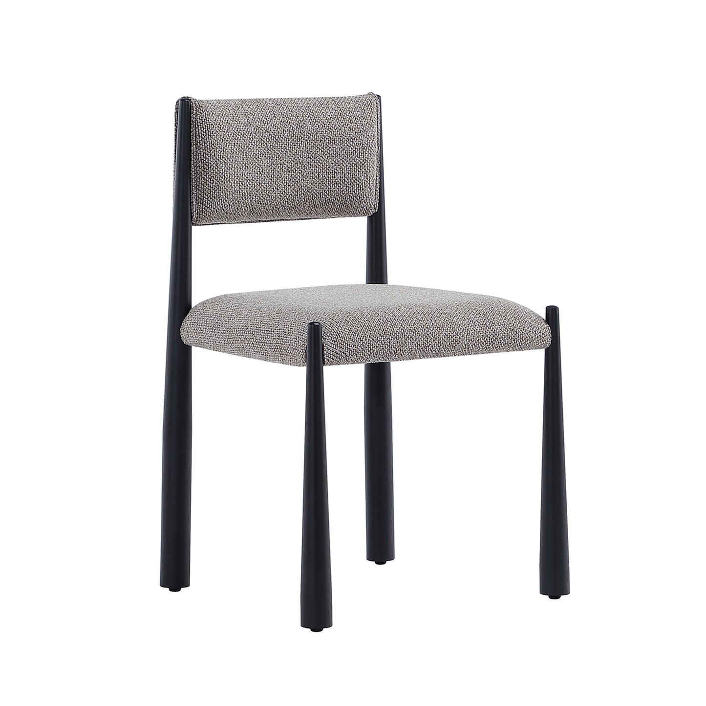 Lennor Mid-Century Modern Metal Boucle Side Chair in Mushroom - Set of 2 DC1502-3