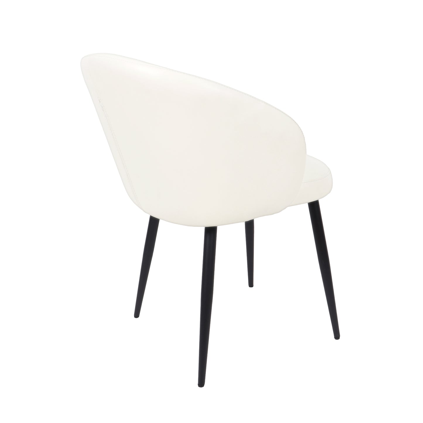 Looma Contemporary Modern Metal Vegan Leather Side Chair in Ivory - Set of 2 DC1530-3