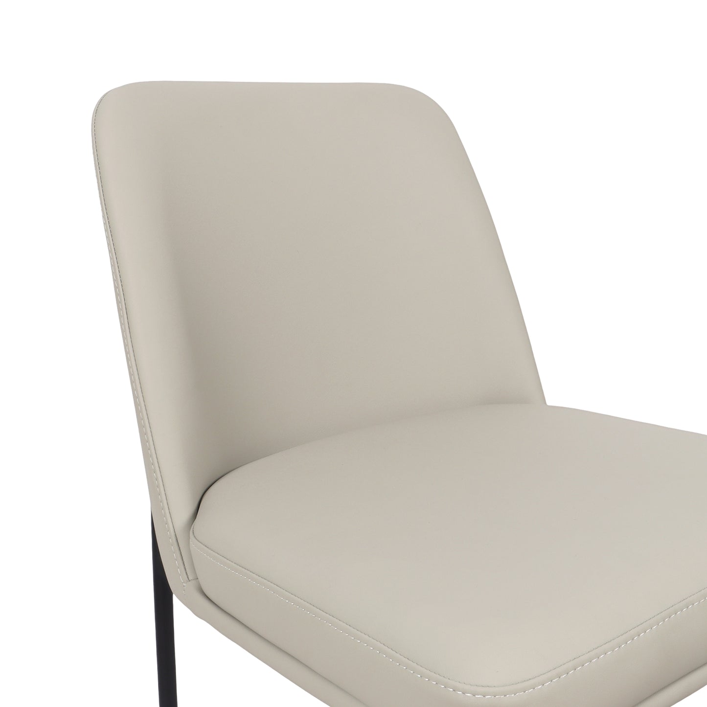 Loft Contemporary Metal Vegan Leather Side Chair in Stone Gray - Set of 2 DC1533-1