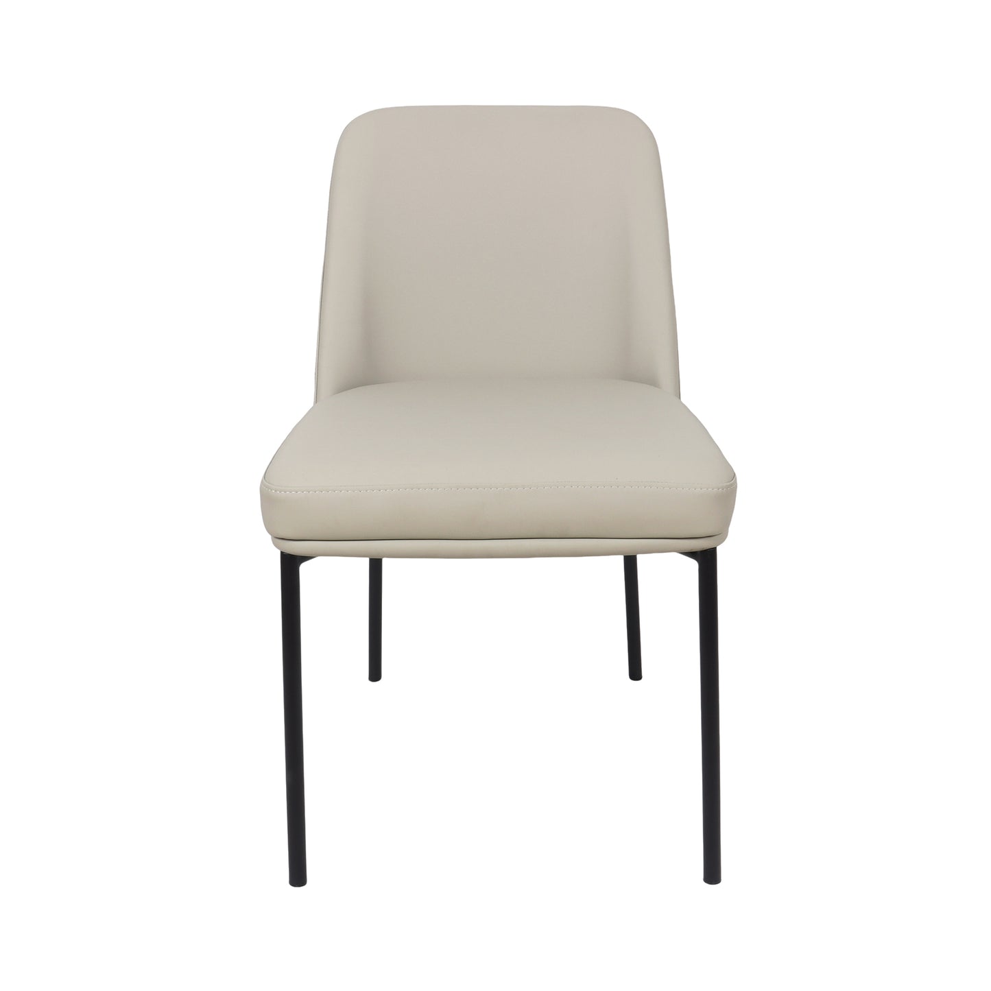 Loft Contemporary Metal Vegan Leather Side Chair in Stone Gray - Set of 2 DC1533-1