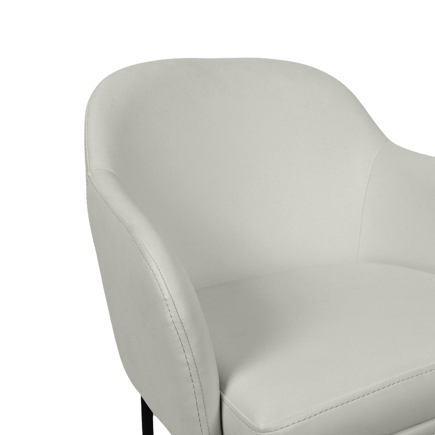 Loft Contemporary Metal Vegan Leather Armchair in Stone Gray - Set of 2 DC1535-1
