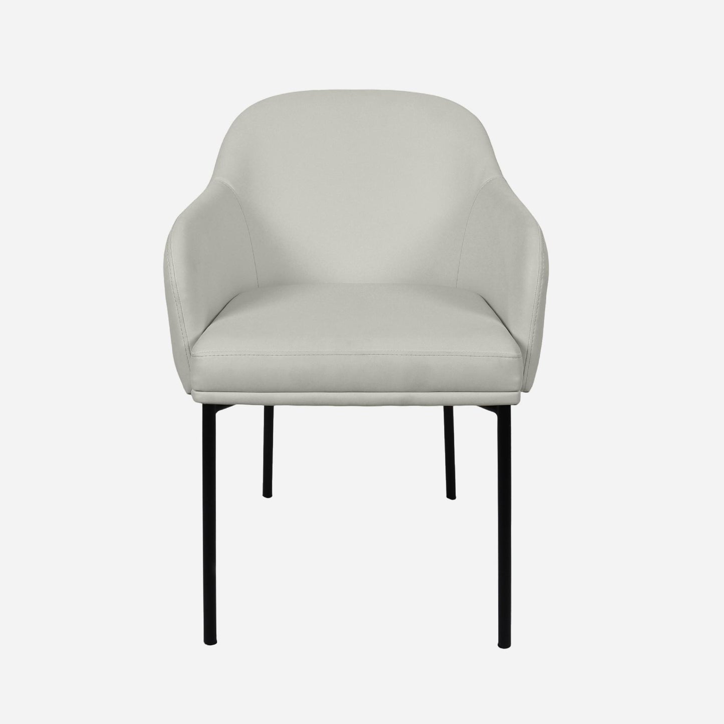 Loft Contemporary Metal Vegan Leather Armchair in Stone Gray - Set of 2 DC1535-1