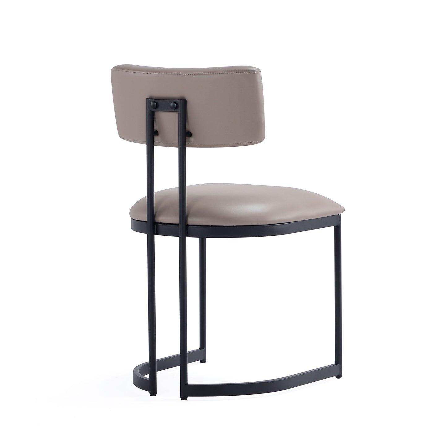 Juno Contemporary Modern Metal Vegan Leather Side Chair in Taupe DC1609-2