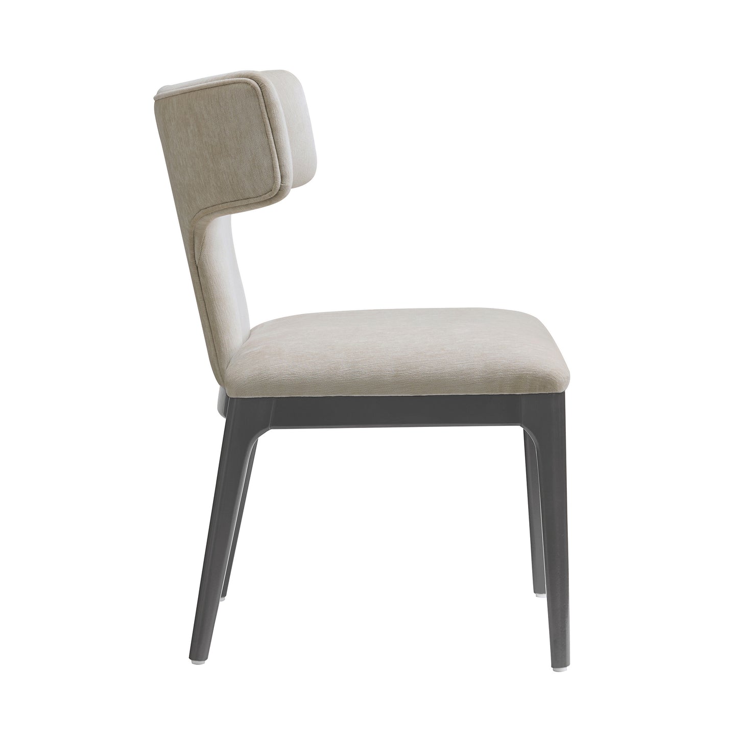 Eloria Mid-Century Modern Wood Chenille Side Chair in Taupe - Set of 2 DC1622-2