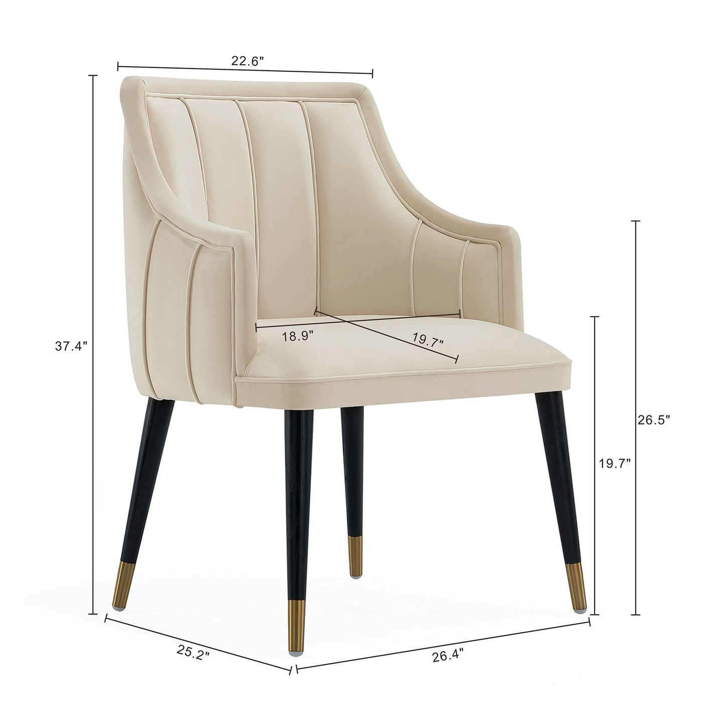 Eda Modern Wood  Armchair in Cream DC1677-1