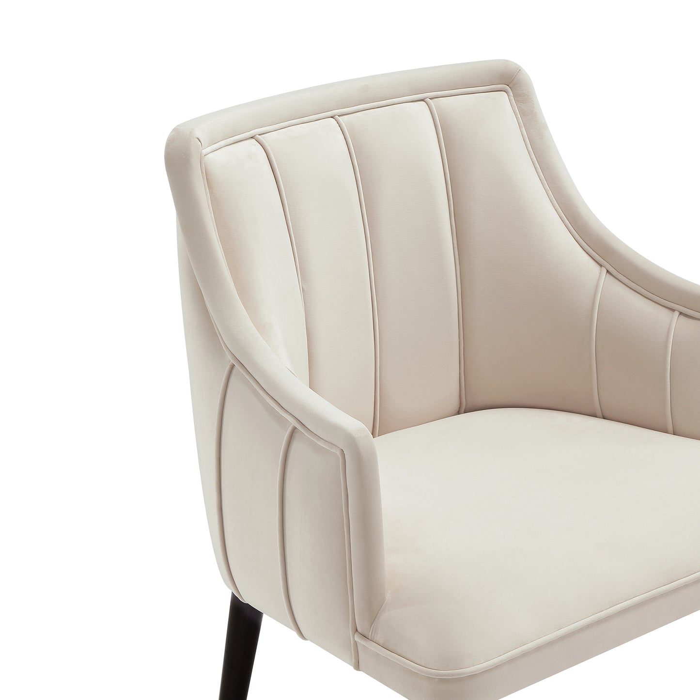 Eda Modern Wood  Armchair in Cream DC1677-1
