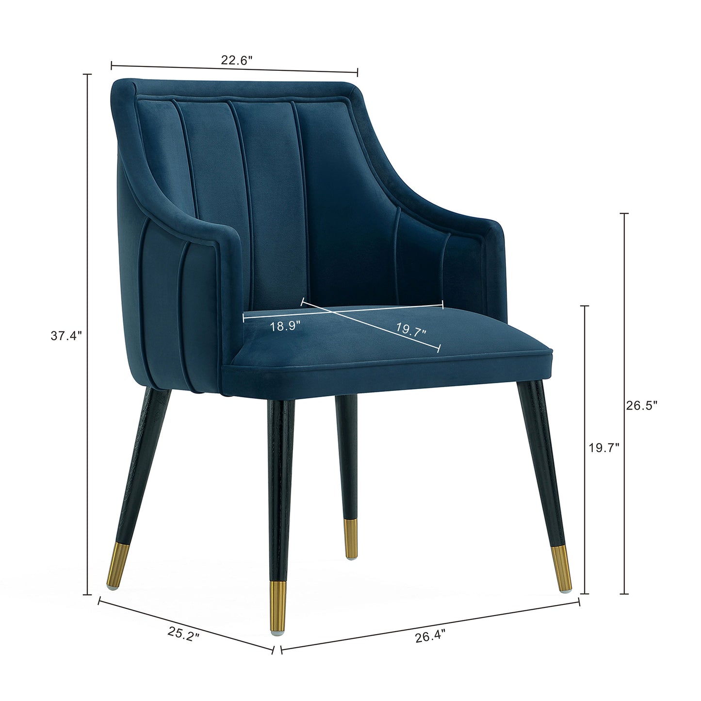 Eda Modern Wood Armchair in Midnight Blue DC1677-2