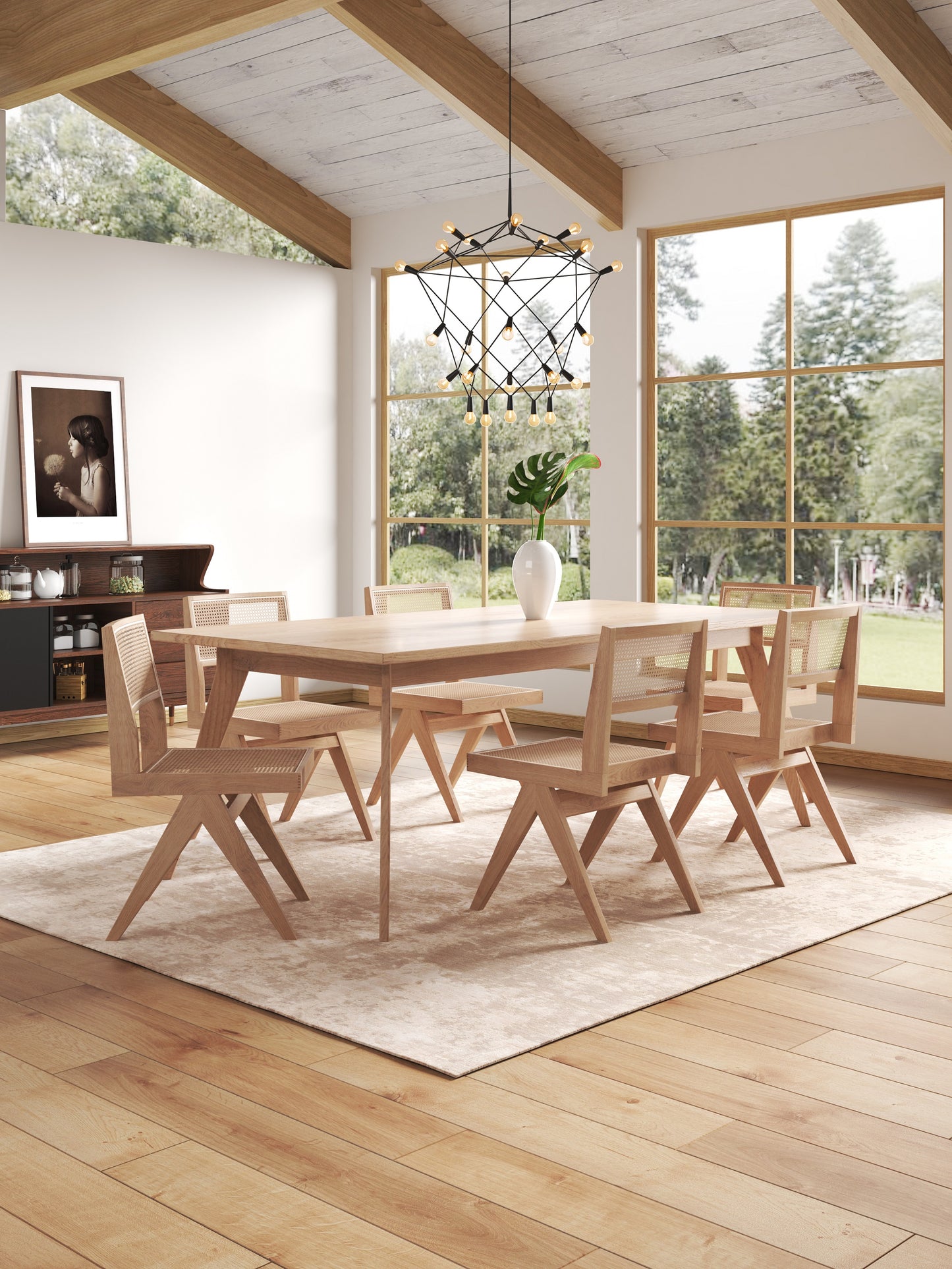 Hamlet Industry Chic Wood Dining Chair in Natural - Set of 2 DCCA03-NA