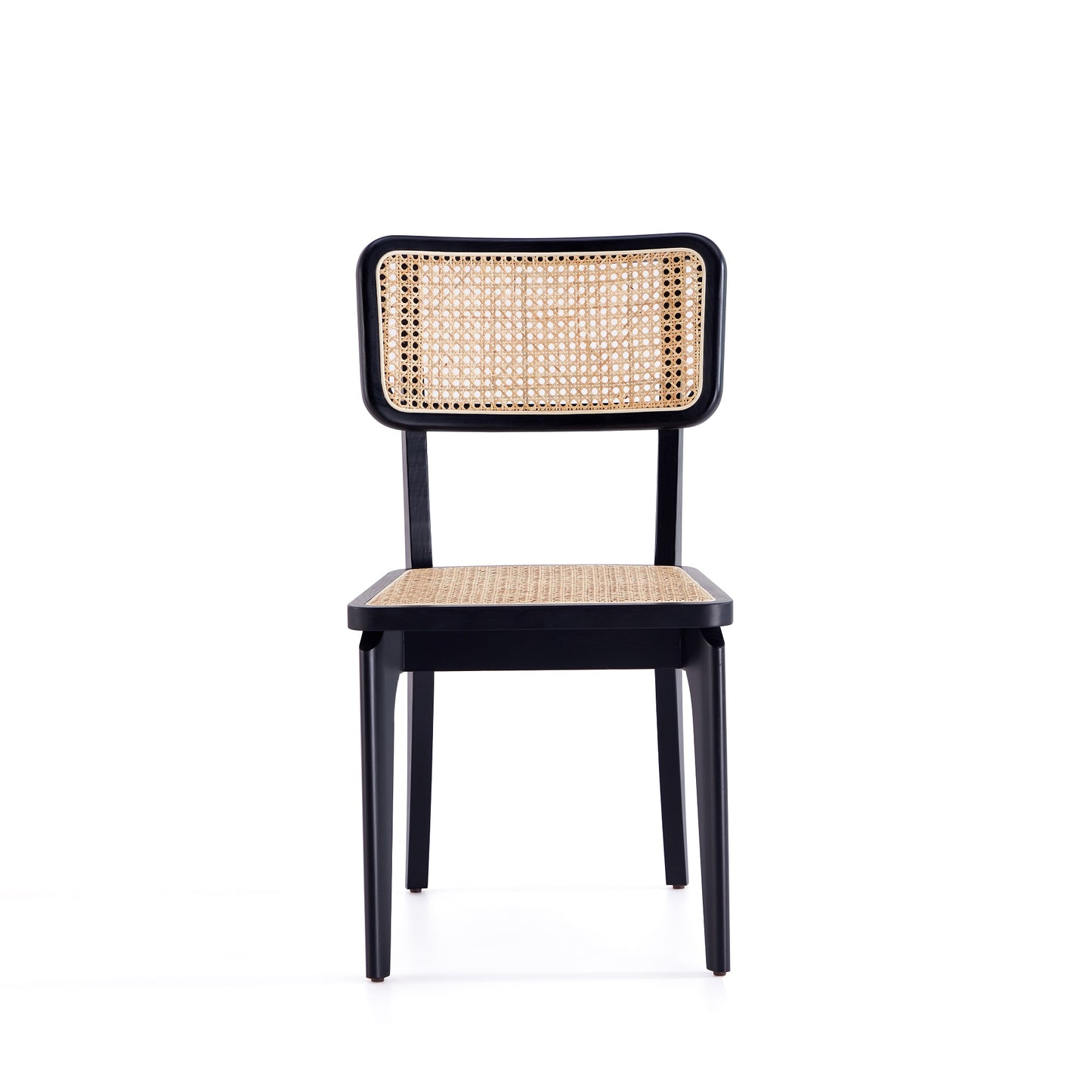 Giverny Industry Chic Wood Dining Chair in Black and Natural - Set of 2 DCCA04-BK
