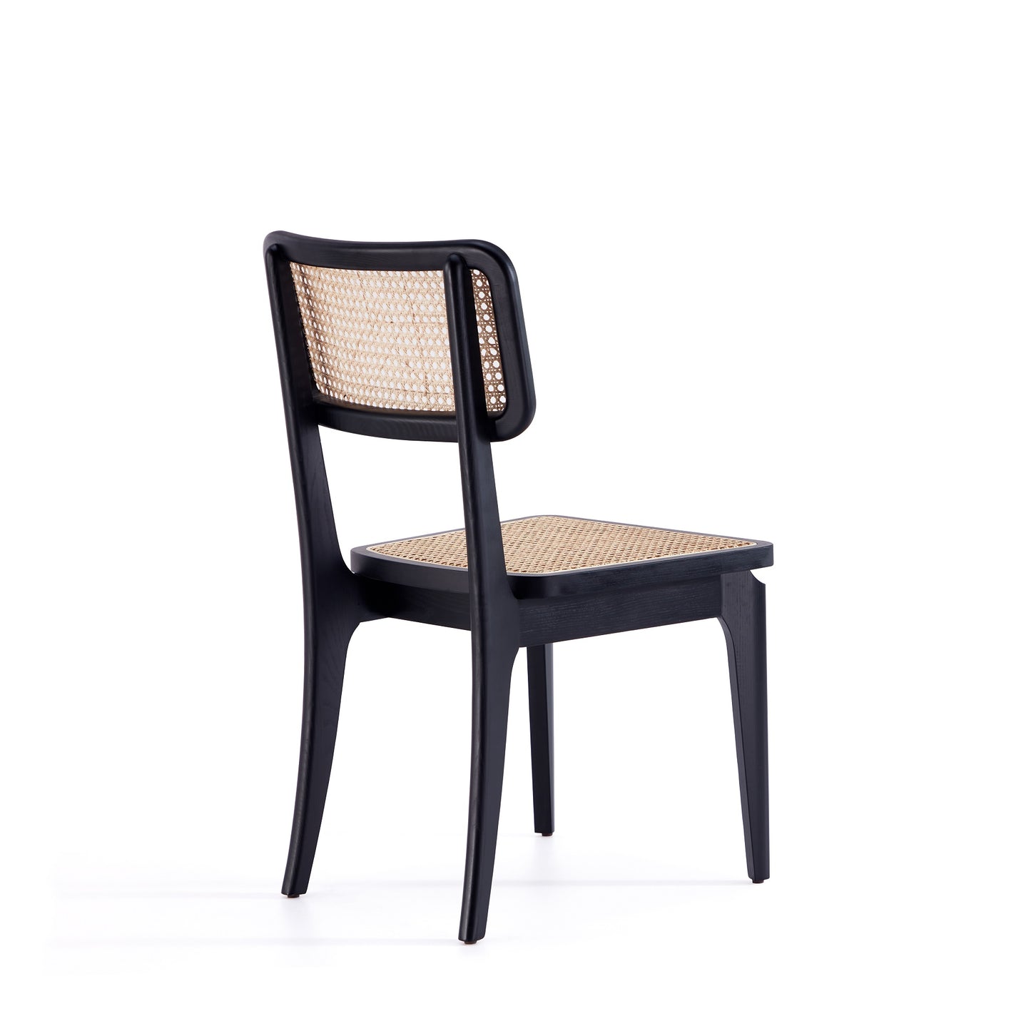 Giverny Industry Chic Wood Dining Chair in Black and Natural - Set of 2 DCCA04-BK