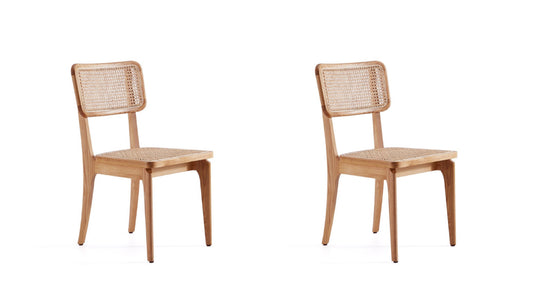 Giverny Industry Chic Wood Dining Chair in Natural - Set of 2 DCCA04-NA