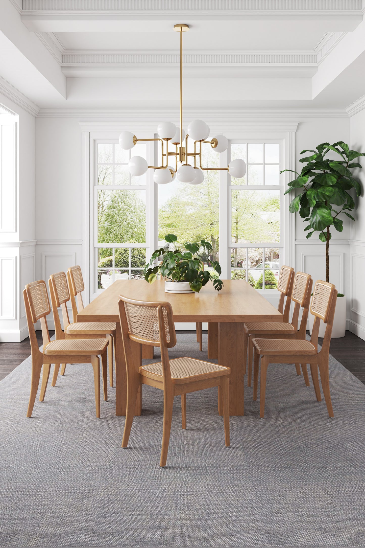 Giverny Industry Chic Wood Dining Chair in Natural - Set of 2 DCCA04-NA