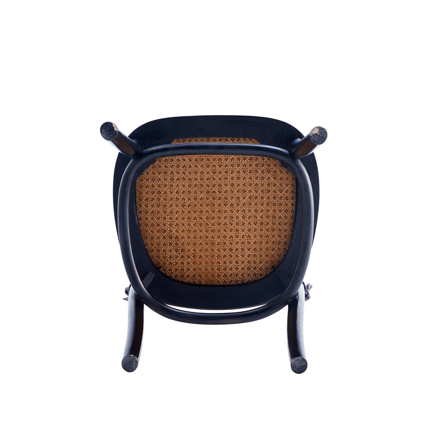 Paragon Industry Chic Cane Back Wood Upholstered Dining Chair in Black and Gray - Set of 2 DCCA05-GY